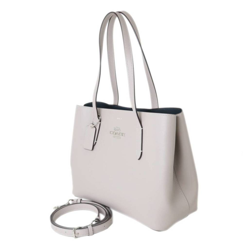 COACH 2way double face leather carryall tote bag shoulder light clover x saddle - Picture 1 of 10